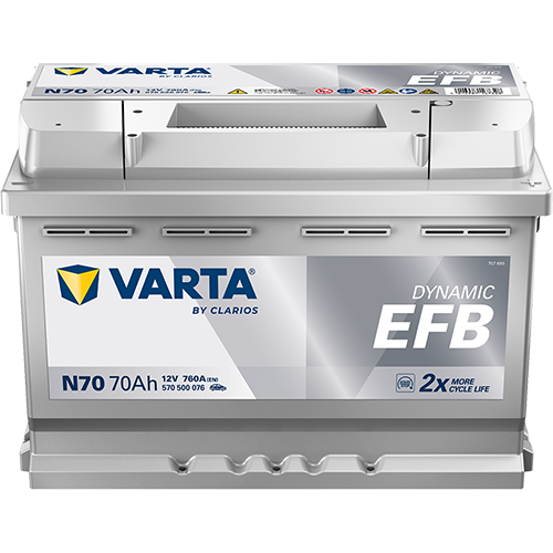 BATTERIE VARTA DYNAMIC EFB 70AH 760A