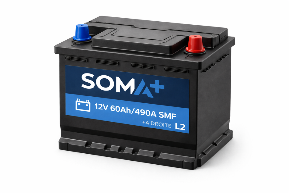 BATTERIE SOMA+ 12V 60AH/490A SMF +A DROITE L2
