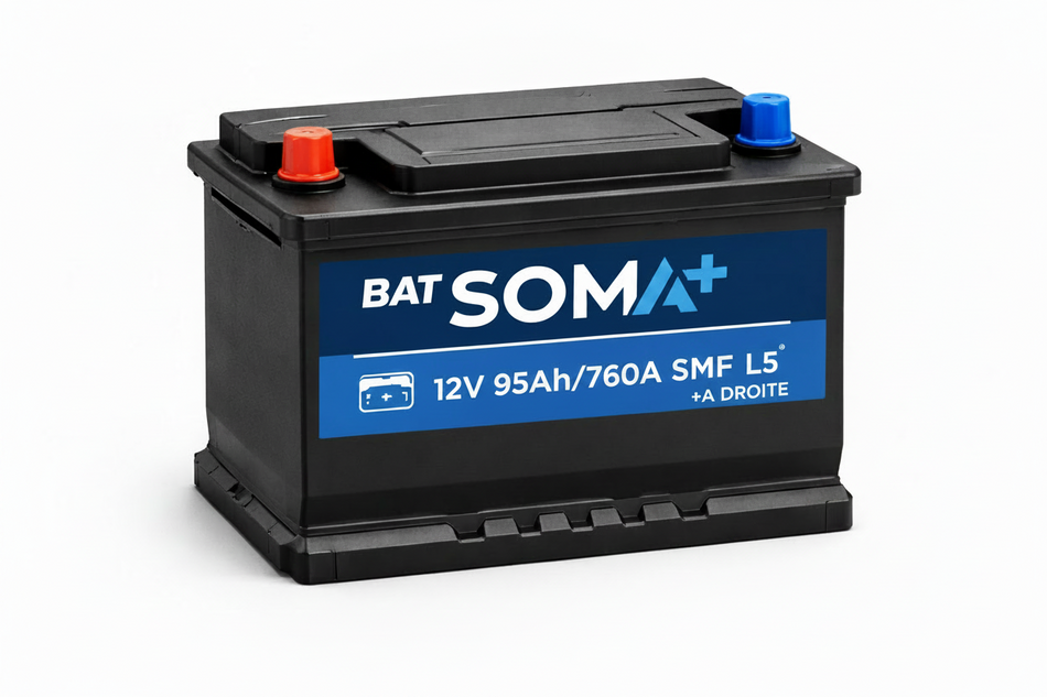 BATTERIE SOMA+ 12V 95AH/760A SMF +A DROITE L5
