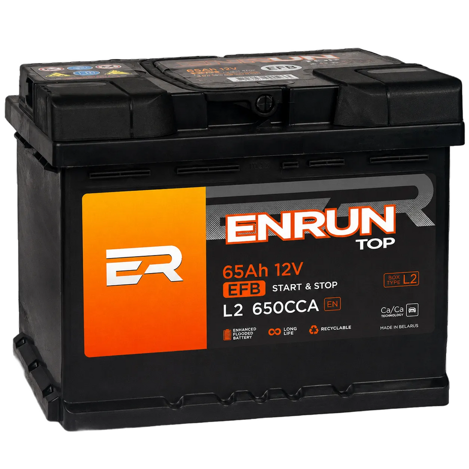 BATTERIE START AND STOP 65AH EFB L2 650CCA EN ENRUN