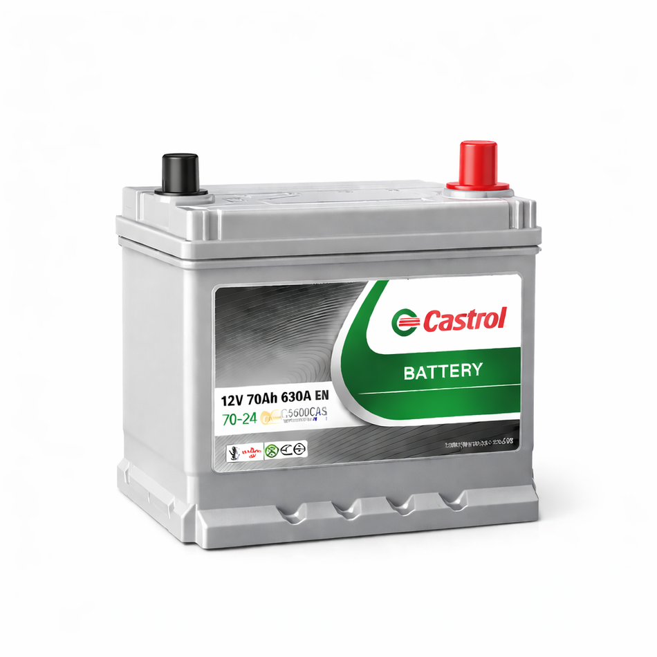 BATTERIE JAPONAISE 70AH + DROITE 630CCA CASTROL