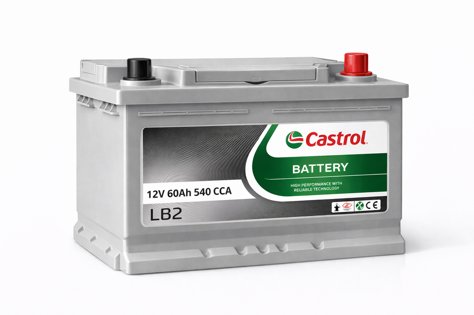 BATTERIE TAILLE BASSE 60AH LB2 540CCA CASTROL