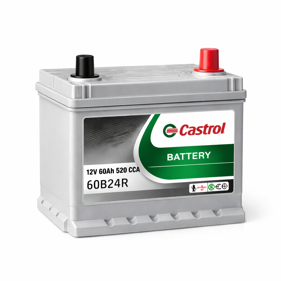 BATTERIE JAPONAISE 60AH + DROITE 520 CCA CASTROL