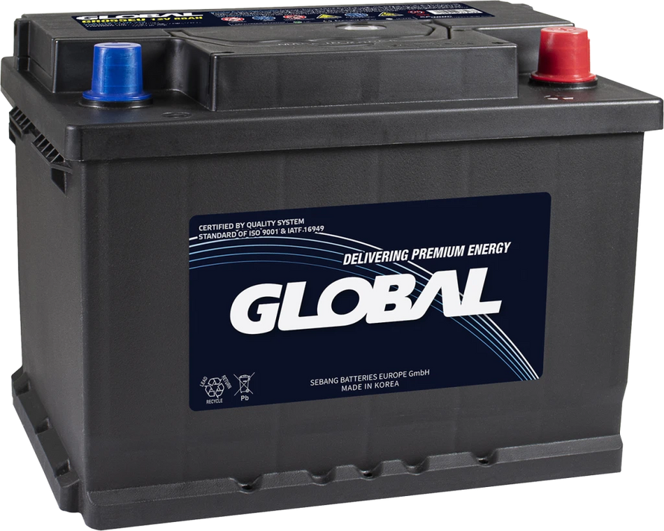 BATTERIE GLOBAL 12V 62AH +D 245X175X175 (basse)
