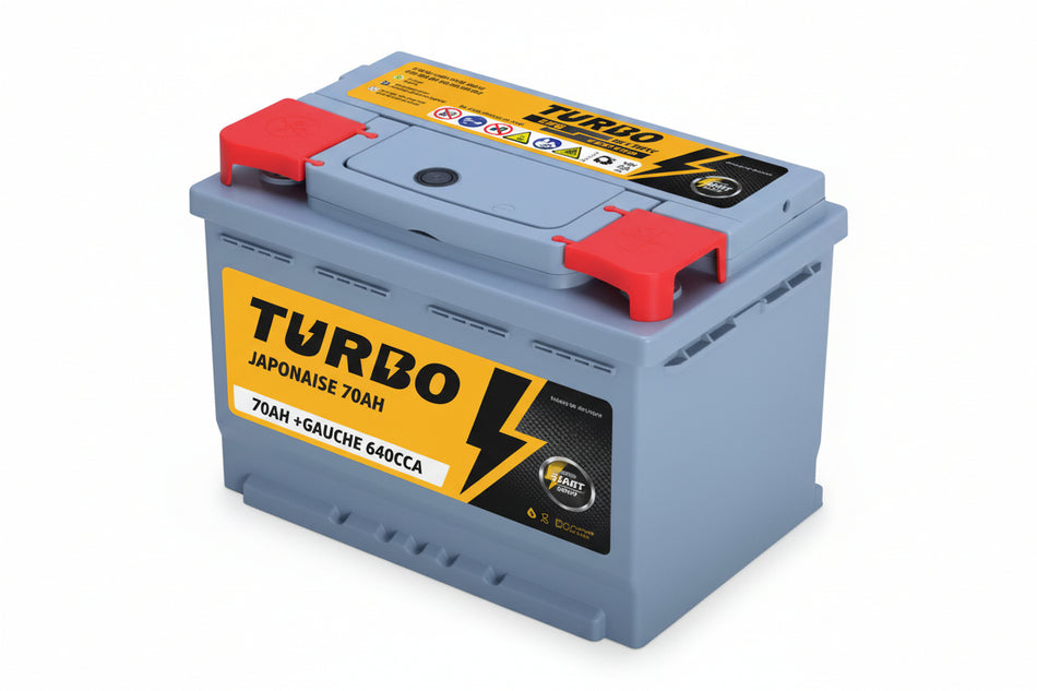 BATTERIE JAPONAISE 70AH + GAUCHE 640CCA D26 / N50 TURBO